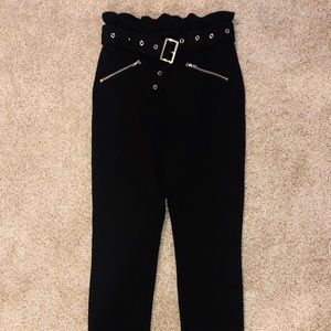 Black Paperbag Pants